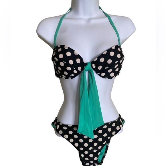 Betsey Johnson “At The Hop”50’s Retro Style Polka Dot Bikini Pin Up Rockabilly - Picture 1 of 12